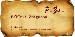 Püski Zsigmond névjegykártya