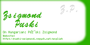 zsigmond puski business card